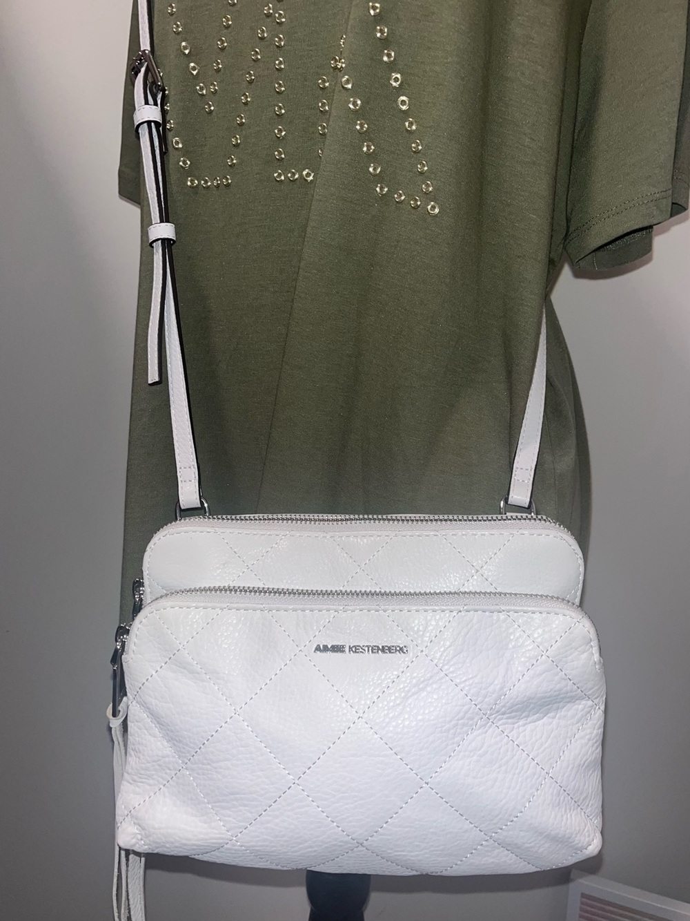 Aimee Kestenberg Maven Quilted Double Crossbody in White